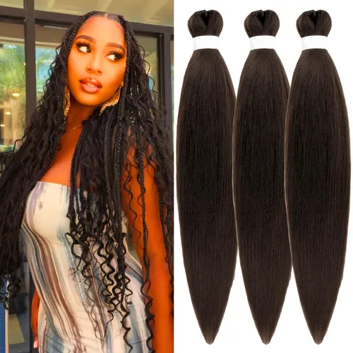 Miniatura 67 de Cabello trenzado verde azulado preestirado, hipoalergénico, sintético, color azul aguamarina, para trenzas y giros, extensiones de cabello largo