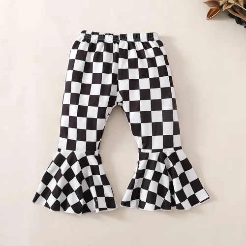 Miniatura 6 de Conjunto de ropa para bebé recién nacida para bebé malla de margarita retazos manga abombada pantalones acampanados diadema