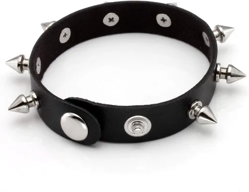 Miniatura 5 de Manfnee Pulsera gótica punk con remaches de clavos de metal, ajustable C: 3 piezas