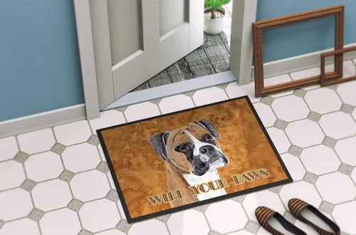 Miniatura 4 de Caroline's Treasures SC9121MAT Boxer Wipe Your Paws - Tapete para puerta delantera, 18 x 27 pulgadas, para interiores y exteriores, para entrada