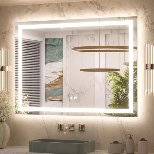 Miniatura 30 de Keonjinn - Espejo de baño LED de 24x32 pulgadas con luz, iluminación frontal y trasera, espejos iluminados para la pared del baño con luces