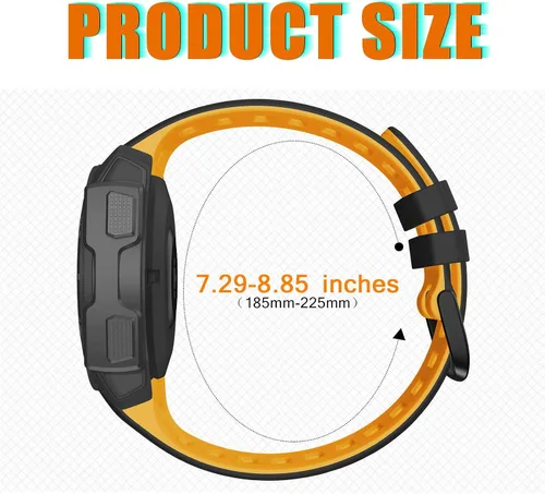 Miniatura 6 de NotoCity Correa de repuesto de silicona para Garmin Instinct Band compatible con Garmin Instinct 2/Solar/Tactical(negro-amarillo)