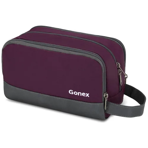 Miniatura 8 de Gonex Neceser de viaje de nailon, bolsa de afeitado, organizador de artículos de tocador, Verde