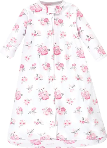 Miniatura 3 de Hudson Baby Saco de dormir unisex de algodón con manga larga para bebé, saco, manta Floral rosa básico.