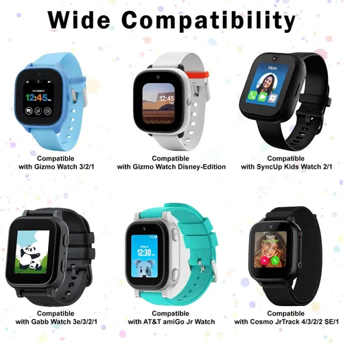 Miniatura 7 de Kuaguozhe Paquete de 3 correas de nailon de repuesto compatibles con Gabb Watch 3e 3 2 1/Gizmo Watch 3 2 1/Cosmo JrTrack Watch, diseño de gancho