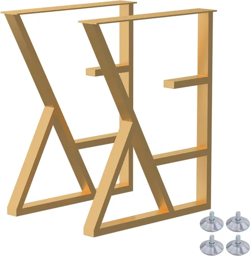 Miniatura 15 de Juego de 2 patas de escritorio de metal, patas de mesa en forma de T resistentes de 28 pulgadas de alto x 16 pulgadas de ancho, patas de metal