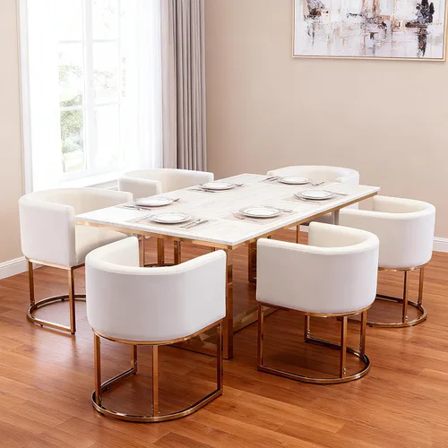 Miniatura 34 de RIVOVA Silla de Comedor Tapizada, Sillón Lateral Moderno Tipo Barril Tapizado, Sillas de Comedor Tapizadas, Cómodo Sillón, Silla Lateral de Cocina