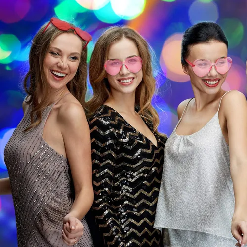 Miniatura 7 de Frienda 6 lentes de sol con forma de corazón rosa para fiestas y cosplay