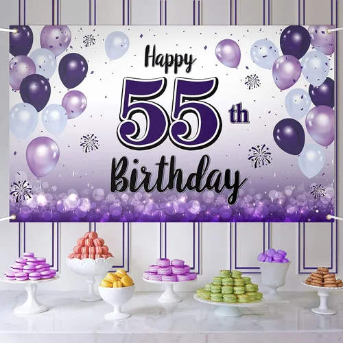 Miniatura 22 de Decoraciones de feliz cumpleaños 30, cartel grande de globo morado de 30 cumpleaños, suministros para fiesta de cumpleaños de 30 años. 30 (EE. UU.)