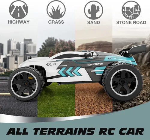 Miniatura 5 de Tecnock Coches RC con Control Remoto para Niños, Coche de Carreras RC de Escala 1:18 20 KM/H 2WD Todo Terreno, Coche RC de Carreras de 2.4GHz