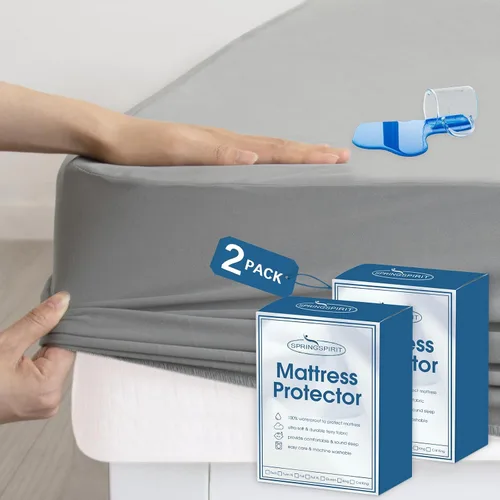 Miniatura 7 de Protector de colchón Twin impermeable, funda protectora de colchón tamaño Twin para cama de niños, sábana bajera suave y transpirable para cama