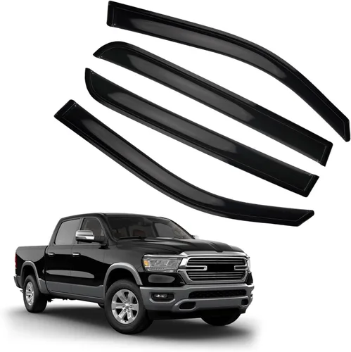 Miniatura 7 de 4 viseras adhesivas para ventana de ventilación de montaje exterior, para humo, sol, lluvia, compatibles con 15-23 F150 Crew Cab (Supercrew Cab)