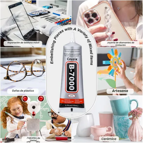 Miniatura 2 de B7000 - Pegamento para cuentas de joyería para hacer joyas, pegamento transparente de cristal 3.7 fl oz B7000+Plus pegamento superadhesivo multiusos