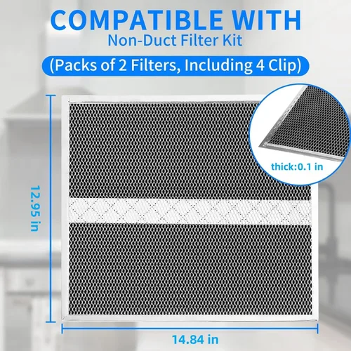 Miniatura 3 de 2024 Upgrade S97020466 HPF30 Filtro de carbón de repuesto compatible con filtros de grasa Broan-NuTone sin conductos para campana extractora tipo XC