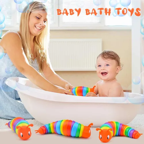 Miniatura 4 de Cevioce Juguetes para la ansiedad con forma de babosa, juguetes sensoriales para niños y adultos, 1 unidad de juguetes sensoriales para niños