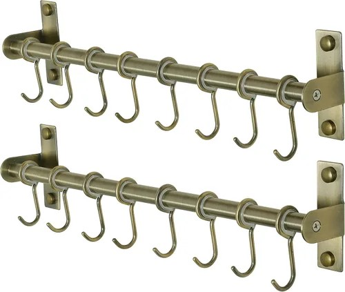 Miniatura 13 de Dseap Soporte para utensilios de cocina, soporte de pared para ollas y sartenes, riel de cocina con 8 ganchos para colgar utensilios de cocina