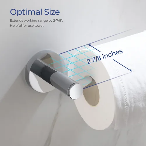 Miniatura 4 de Kibi Portarrollos circulares de papel higiénico – Moderno soporte de papel higiénico montado en la pared, construcción de latón resistente, cromado