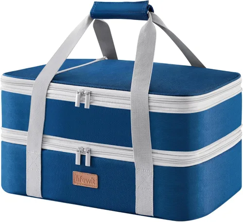 Miniatura 10 de Lifewit - Porta ollas aislada para alimentos calientes o fríos, olla con tapa y estuche de transporte, soporte para lasaña para fiestas de comida