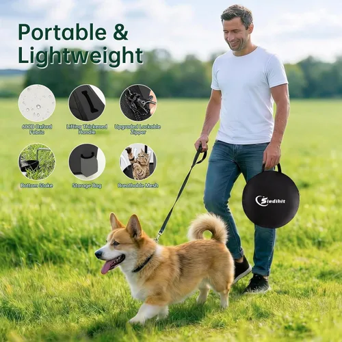 Miniatura 4 de Siedihit Corralito para Perros y Gatos, Corrales Portátiles para Mascotas y Cachorros para Jaula de Viaje al Aire Libre, Uso Interior Después