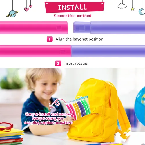 Miniatura 5 de Chivao Paquete de 8 aros desmontables de color, anillo de ejercicio de cintura de plástico, tamaño ajustable, de plástico, suministros de fiesta