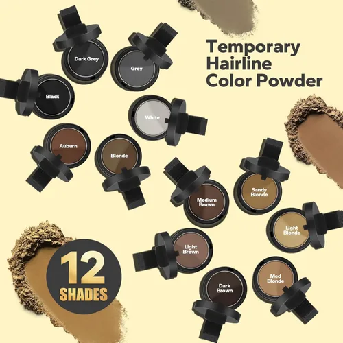 Miniatura 3 de Polvo de línea capilar – a prueba de manchas para cabello fino, color a prueba de sudor para mujeres y hombres (marrón oscuro)