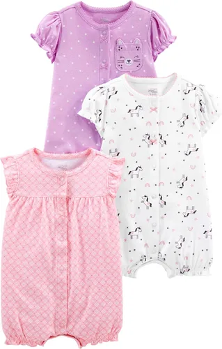Miniatura 8 de Simple Joys by Carter's - Paquete de 3 mamelucos Snap-up para bebés niñas