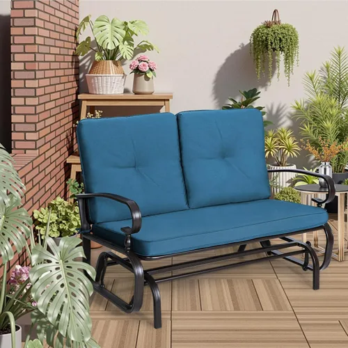 Miniatura 2 de Incbruce silla mecedora para exteriores y columpio para jardín, banco para patio con capacidad para 2 personas, juego de silla con estructura