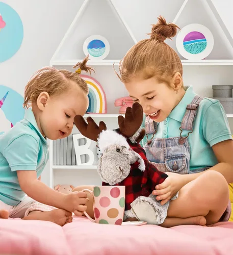 Miniatura 5 de DolliBu Disfraz de alce a cuadros rojos de felpa súper suave – Adorable peluche de alce zoológico con ropa, lindo regalo de vida silvestre, 9