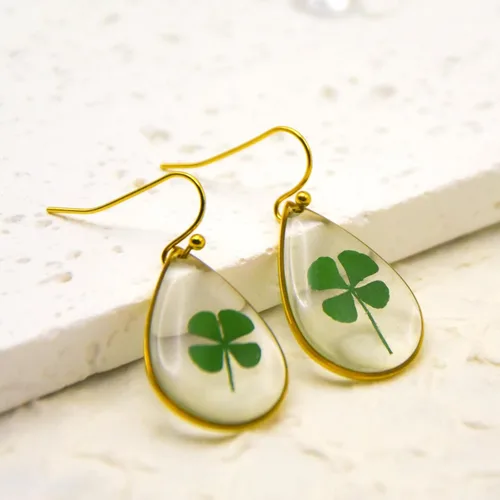 Miniatura 27 de Pendientes de flores prensadas hechos a mano para mujer