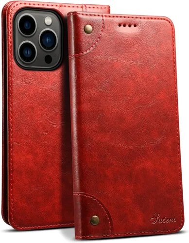 Miniatura 8 de SINIANL Funda compatible con iPhone 15, funda de piel azul con soporte magnético, soporte para tarjetas de crédito, funda tipo cartera
