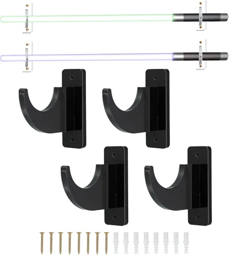 Miniatura 11 de uxcell Soporte de pared para espada, 1 juego de soporte de pared para sable de luz acrílico, soporte de pared para espada de sable de luz, soporte