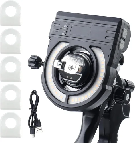 YUZES Luz de pistola de pintura con cargador, 2700K-6500K y 500/250 lúmenes luz LED para pistolas de pintura, accesorio de luz para pistola