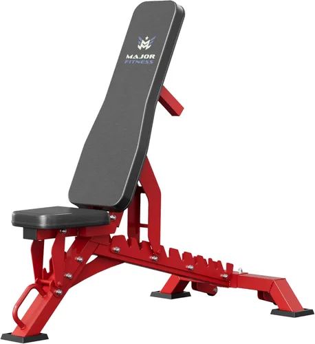 MAJOR FITNESS Banco de pesas, banco de entrenamiento ajustable para entrenamiento de fuerza, prensa de banco y entrenamientos de cuerpo completo