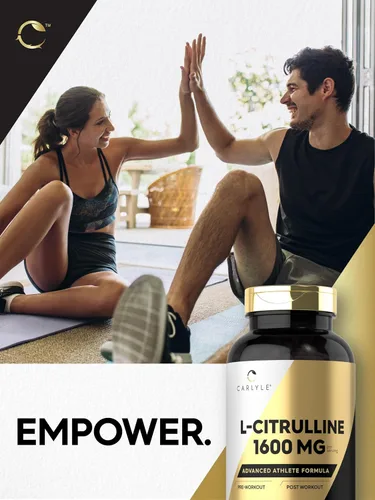 Miniatura 7 de Carlyle L Citrulina 1600mg 200 cápsulas para hombres y mujeres Fórmula avanzada para atletas Suplemento sin OMG y sin gluten