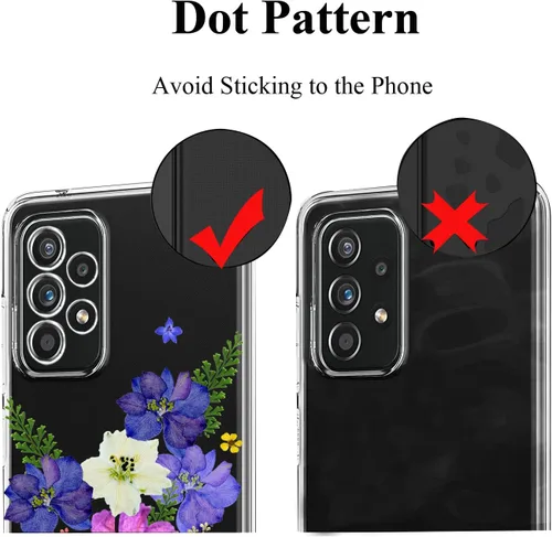 Miniatura 7 de Unov Funda diseñada para Galaxy A32 5G, funda transparente con [patrón antideslizante en relieve], protección delgada a prueba de golpes