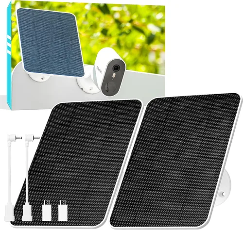 Miniatura 13 de Panel solar de 5 V para cámaras Seucrity, para Bird Feeder Trail Cam, Ring Tapo Eufy Vicohome Eseecloud, nativo USB-C, Micro-USB y DC 0.138 in*