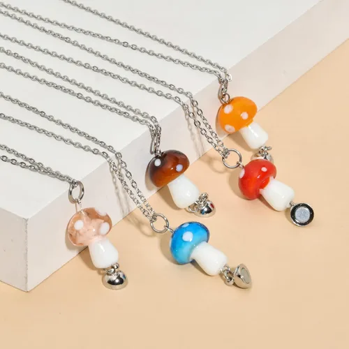 Miniatura 5 de Lindos collares magnéticos de hongos de amistad, regalos de cumpleaños de Navidad, para mujeres, adolescentes, niñas, mejores amigas, mejores
