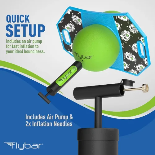 Miniatura 4 de Flybar Pogo - Pelota de truco para niños, tabla de rebote de equilibrio con cubierta antideslizante, bomba incluida, juguetes para interiores y Robot