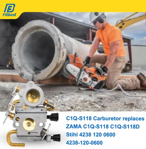 Miniatura 4 de FitBest Carburador con filtro de aire para sierra de corte de hormigón Stihl TS410 TS420, sustituye al número de pieza 4238 120 0600 4238-120-0600