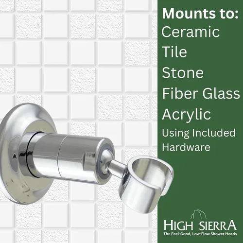 Miniatura 3 de High Sierra® - Soporte de pared de metal sólido para cabezales de ducha de mano - Acabado dorado cepillado