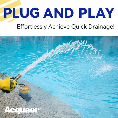 Miniatura 3 de Acquaer Bomba de sumidero 1HP, bomba de agua sumergible de 4345 GPH para eliminación de agua en jacuzzis, piscinas, sótanos y estanques de jardín