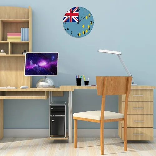 Miniatura 11 de Cheyan Reloj de pared con bandera de Canadá de 12 pulgadas, silencioso, sin tictac, de PVC, funciona con pilas, reloj redondo decorativo, regalo
