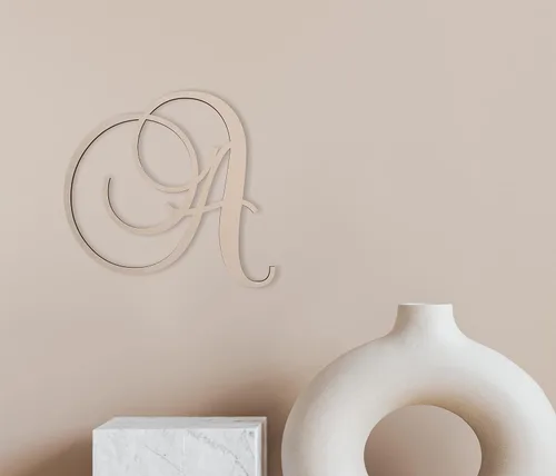 Miniatura 5 de Jess and Jessica Letra de madera A, 4 pulgadas de largo x 1/4 de pulgada de grosor, letras grandes de madera para decoración de pared, letras