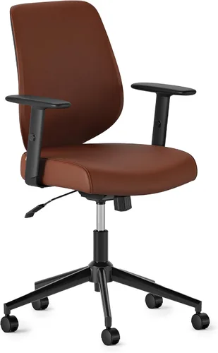Miniatura 13 de Branch Silla diaria - Silla de oficina de cuero vegano con giratorio, descanso lumbar y reposabrazos ajustables, asiento cómodo para mejorar la negro