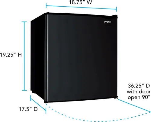 Miniatura 6 de Avanti - Refrigerador mini compacto para casa, oficina o dormitorio, cuenta con puerta reversible única, estante removible, descongelamiento manual