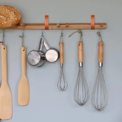 Miniatura 3 de Reginary 8 correas de cuero para colgar en la pared, soportes de cuero para cortinero, ganchos para toallas para baño, cocina (amarillo)