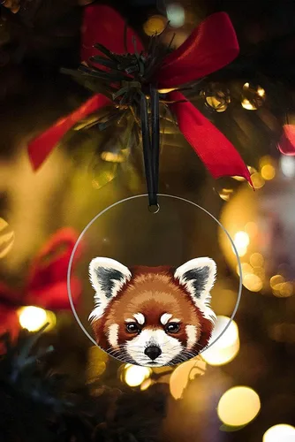 WIRESTER Adornos colgantes para árbol de Navidad, fiestas, automóvil, hogar, oficina, decoración grande de acrílico de 3 pulgadas, listo para Panda