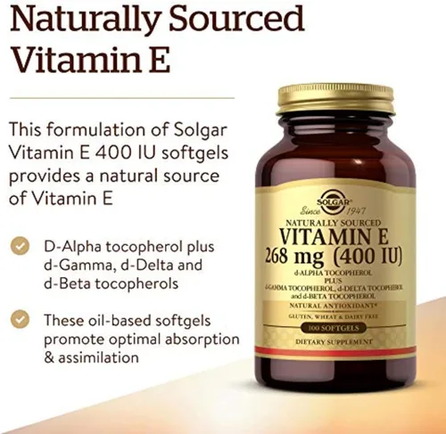 Miniatura 3 de Mezcla de cápsulas blandas de vitamina E 400 IU (D-Alfa-tocoferol y tocoferol mixto), E3541, 1, 1