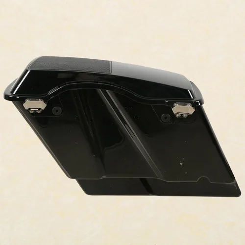 Miniatura 3 de Alforjas rígidas estiradas de 5 pulgadas con tapas de altavoz de 6 x 9 pulgadas+soportes de conversión cromados para Harley Davidson modelos Softail