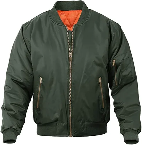 MAGNIVIT - Chaqueta de aviador para hombre, informal, para otoño e invierno, chaqueta y abrigo militar